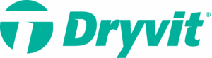Dryvit logo featuring a teal stylized circle design to the left of the bold teal word "Dryvit" on a white background, representing trusted stucco crack repair and storm damage stucco repair solutions.