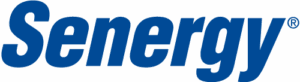 The image shows the word "Senergy" in bold, blue italic font with a registered trademark symbol, commonly recognized by exterior contractor Minnesota professionals for quality moisture remediation stucco solutions.